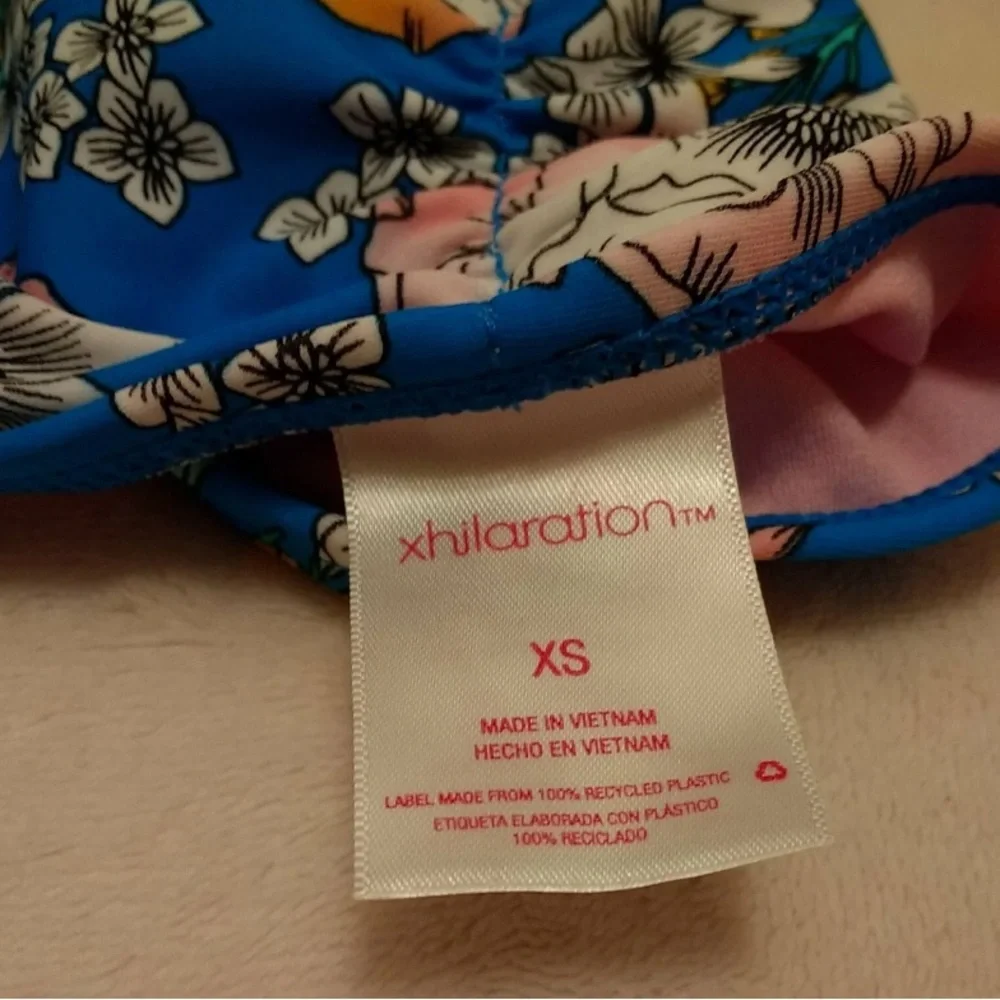 Xhilaration Blue Floral Bikini Bottom